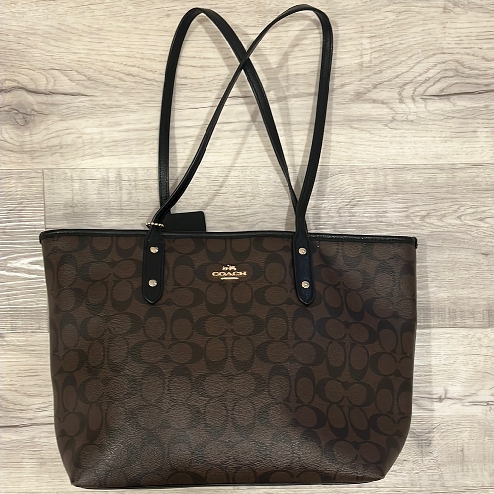 Coach Black and Brown Signature Tote - Picture 3 of 13